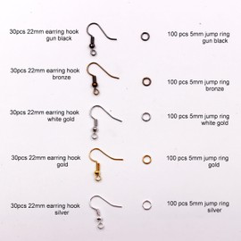 Fukumems Jewellery Findings Kit with for Jewellery Making, 650 Pieces Earring Hooks Jump Rings for Earrings Making, A3 Ordinary Quality