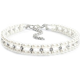 Collares de Perlas para Perros pequeños, Lindos Collares Ajustables para gatas, Collar con Cuentas de Diamantes imitación, Gargantilla Lujo para Cachorros y Gatitos, Regalos Boda y cumpl