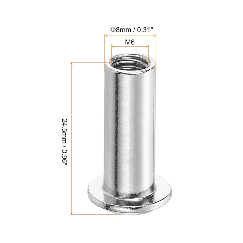 sourcing map M6x22mm Hex Socket Head Insert Nut Screw Post