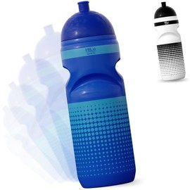 HiLo sports Bicycle Water Bottle, 750 ml, BPA-Free Bicycle Bottle, Made of up to 30% Recycled Plastic, Wheel Drinking Bottle, Leak-proof & Squeezable, Cycling Bottle (Blue - Blue)