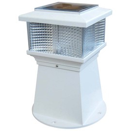 Dock Edge + Solar Piling Light, White