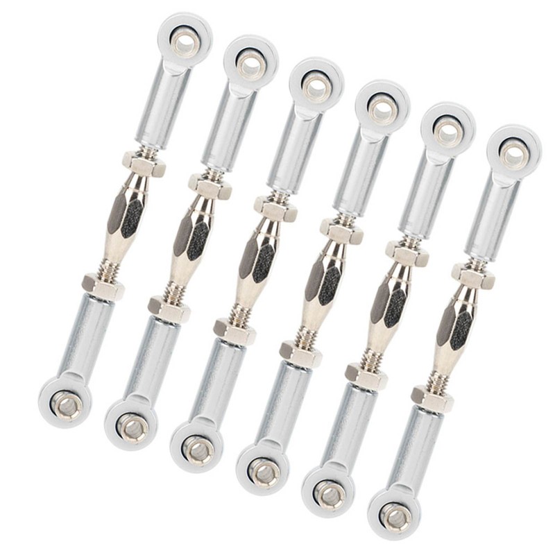 6Pcs Aluminum Alloy Adjustable Push RodsTurnbuckle Rod Linkage Accessories for