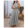 GORGLITTER Women's Pleated Church Maxi Dresses Summer Casual Short Sleeve