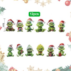 RANJIMA Christmas Tree Decoration, Pack of 12 Christmas Pendant Decoration, Funny Doll Ornament, Christmas Tree Decorations, Acrylic Pendant for Christmas Tree Decorations, Window Decoration, Party