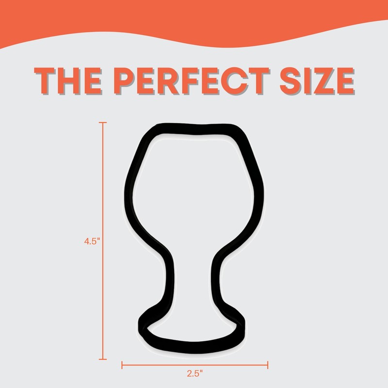 Wine Glass Cookie Cutter with Easy to Push Design (4.5