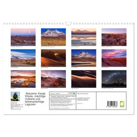 Atacama: Karge Desert, Mighty Volcanoes and Colourful Lagoons (Wall Calendar 2026 DIN A3 Landscape), CALVENDO Monthly Calendar