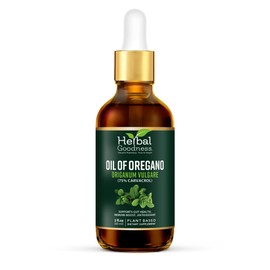Herbal Goodness Organic Oil of Oregano Drops – 75% Carvacrol with Virgin Olive Oil, High-Potency 2 fl oz Oregano Oil for Immune & Digestive Support – Pure Aceite de Oregano with Antioxidant Benefits