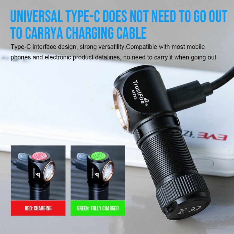 Trustfire 1000 LM Bright LED Flashlight EDC Rechargeable Work Light