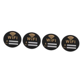 STOBOK 4pcs Wifi Password Sign for Business Wifi Plaque Sign Acrylic Sign Wifi Sign Decoration Wifi Password Sign Restaurant Wifi Sign Doodle Lamp Office Round Wall Sticker
