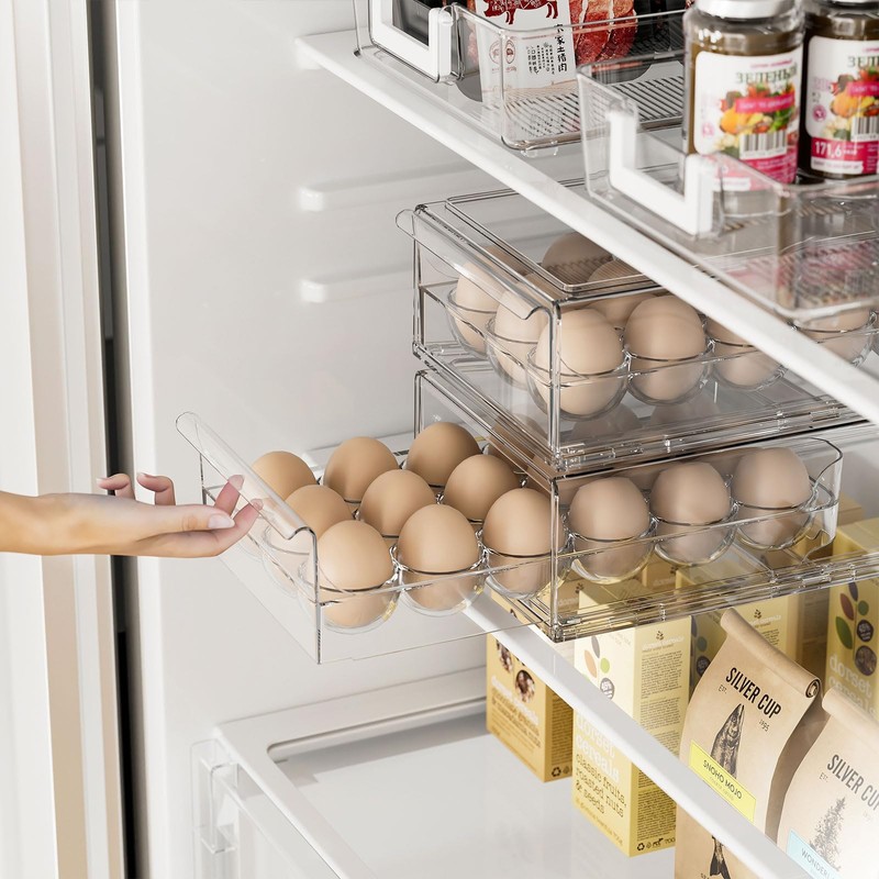 Egg Holder for Fridge, Egg Organizer for Refrigerator, BPA Free