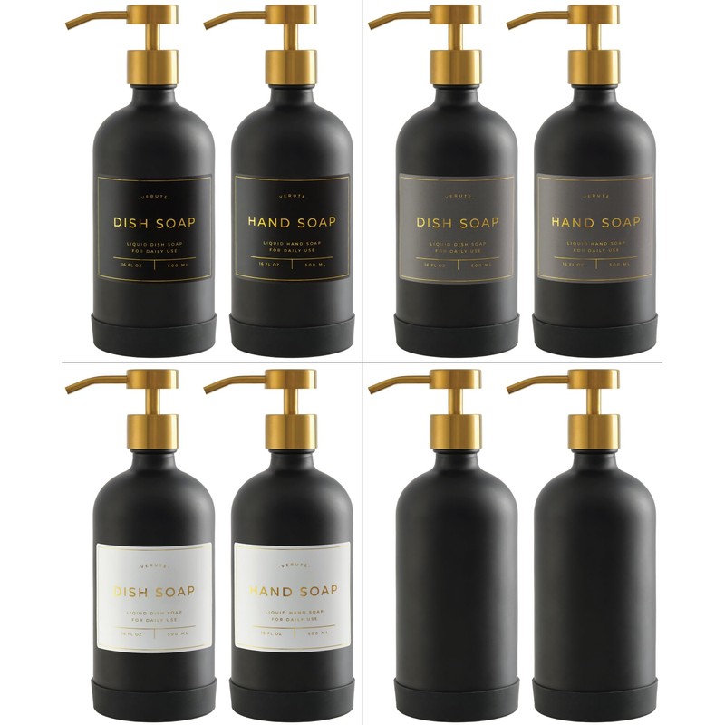 Hand and Dish Soap Dispenser for Kitchen and Bathroom, Set