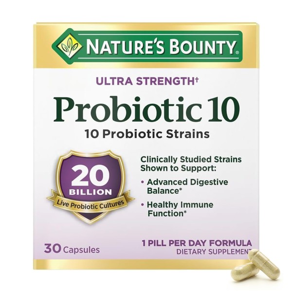 Nature's Bounty Probiotic 10 Daily Probiotic Supplement for Digestive, Immune,
