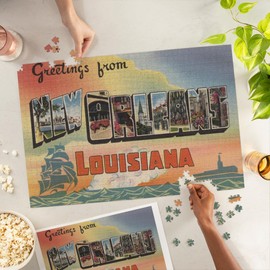 Lantern Press 1000 Piece Jigsaw Puzzle, Greetings from New Orleans, Louisiana