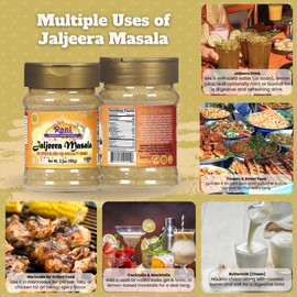 Rani Jal Jeera Masala (14-Spice blend for Spicy Indian Drink) 3.5oz (100g) PET Jar ~ All Natural | Vegan | No Colors | Gluten Friendly | NON-GMO | Kosher | Indian Origin