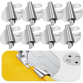 Rolled Hem Presser Foot, Sewing Rolled Hemmer Foot, 8 Sizes Wide Rolled Hem Pressure Foot Sewing Machine Feet Hemming Machine Hand Sewing Machine Sewing Accessories