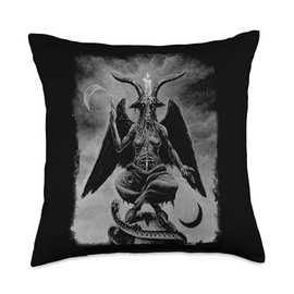 Baphomet Occult Satanic Gothic Satan Goat Head 666 Tattoo Throw Pillow