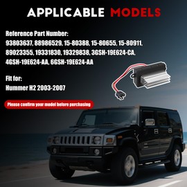 Blower Motor Resistor Fit for Hummer H2 2003-2007, Heater Fan AC Blower Motor Resistor 89023355 19331830 19329838 3GSH-19E624-CA 4GSH-19E624-AA 6GSH-19E624-AA