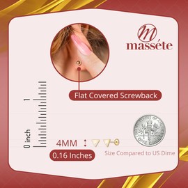 14k Yellow Gold Small Flat Triangle Earrings Stud Shiny Polished with Simulated Diamond Safety Screwback Covered Back Closure