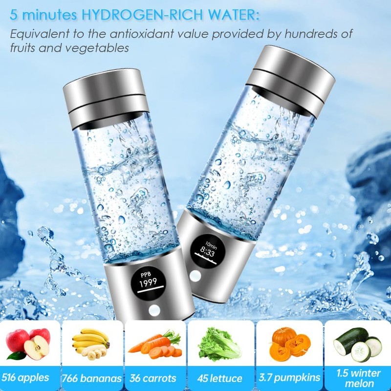 Hydrogen Water Bottle -GUANGJIEWANG - 280ML for Fast Consumption -