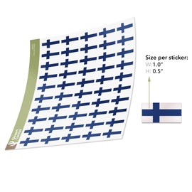 Desert Cactus Finland Flag Sticker 1 Inch Rectangle Sheets 50 Total Pieces Country Decal Kids Logo Scrapbook Car Vinyl Window Bumper Laptop Finnish R