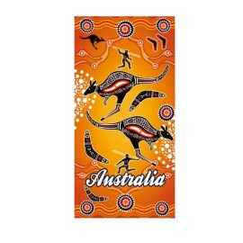 I Love Aus Beach Towel Orange Australian Art
