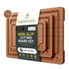 3 Packs Bamboo Cutting Board Set with Non Slip Feet