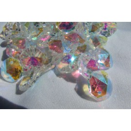 100- 14MM AB COLOR AAA 2 HOLE OCTAGON CRYSTAL GLASS BEADS CHANDELIER