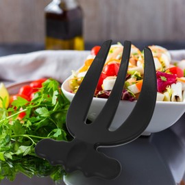 Ciieeo Salad Hands, Salad Tongs for Serving 2pcs Salad Forks Claws Fruit Picks Food Server Mixing Tool for Tossing Kitchen Counter Pasta Vegetable Black