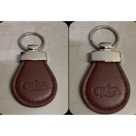 Unbranded Lot Of 2 Olivia Cigars Logo Leather and Gold Metal Premium Key-ring New