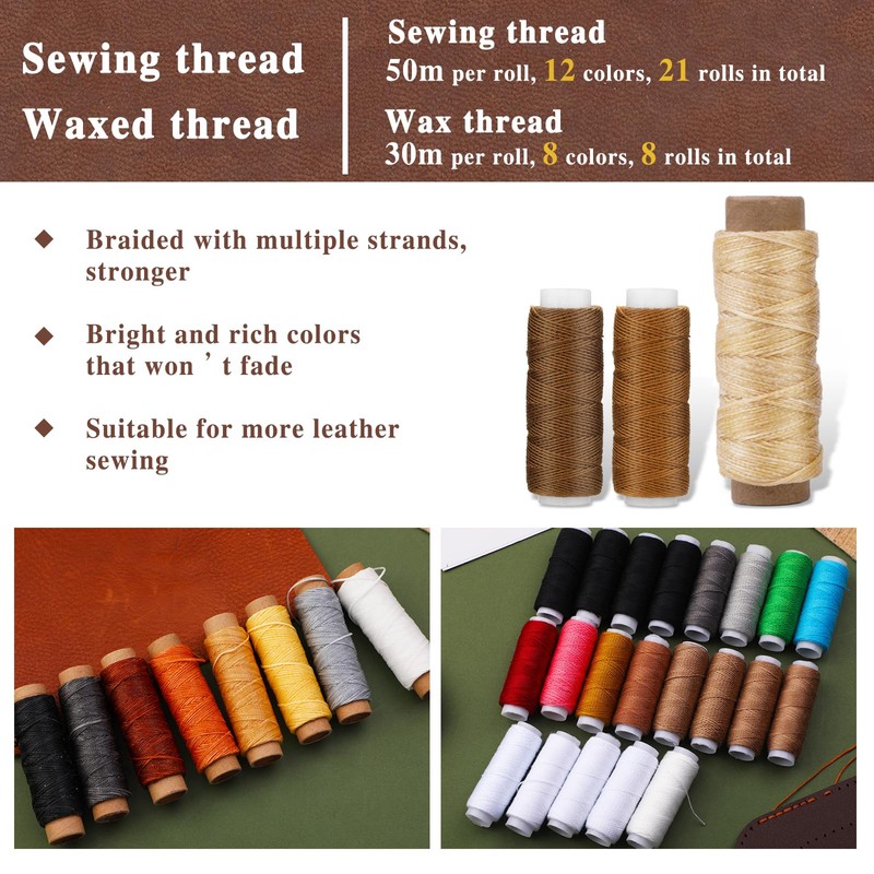 BUTUZE Leather Kit, Leather Tooling Kit for Beginners, Leathercraft Tools