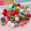 CREATZONE 100Pcs 20MM Christmas Bubblegum Beads Rhinestone Pearl Crystal Resin