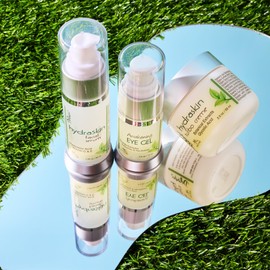 Deluvia HydraSkin Awakening System,Skin Care Set, Eye Gel, Facial Serum, Night Cream with Botanical Hyaluronic Acid, AHA, Vitamin C Serum, Organic Aloe Vera, Vitamin E and Essential Oils.