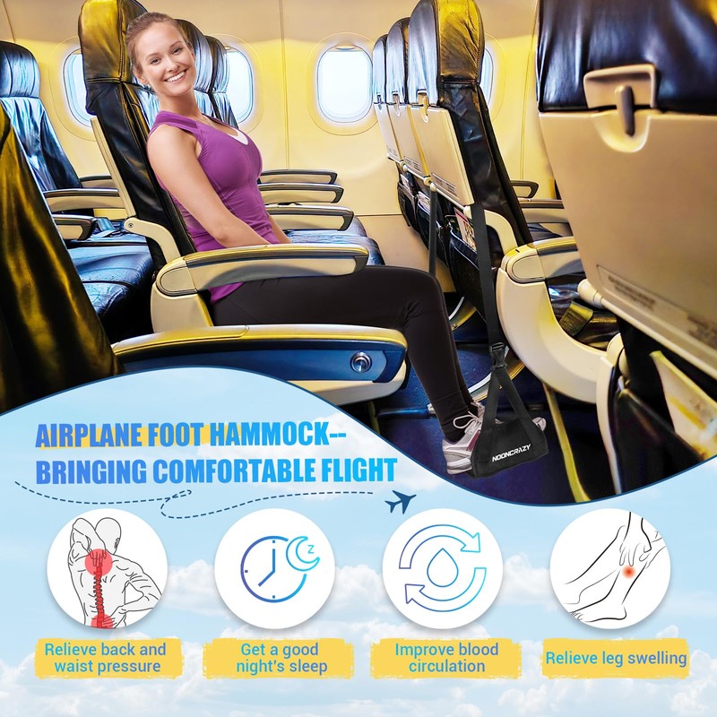 Airplane Foot Hammock, No Collapse Foot Rest for Plane Travel