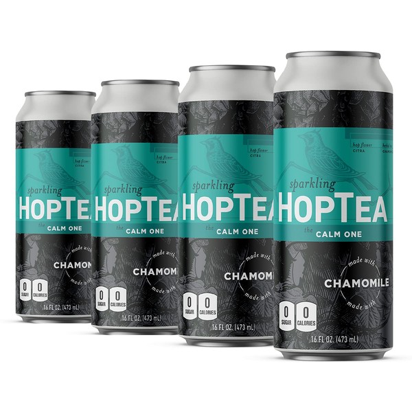 HOPLARK Sparkling HopTea - The Calm One (12pk - 16oz Cans) - Craft Brewed NA Beer Alternative - Organic, Gluten-Free, Non GMO, Zero Calories, Sugar-Free, Caffeine-Free, Unsweetened