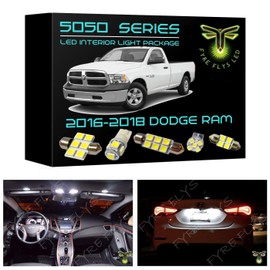 Fyre Flys 15 Piece 6000K White LED Interior Lights for 2016-2018 Dodge Ram 5050 Series SMD Package Kit and Install Tool