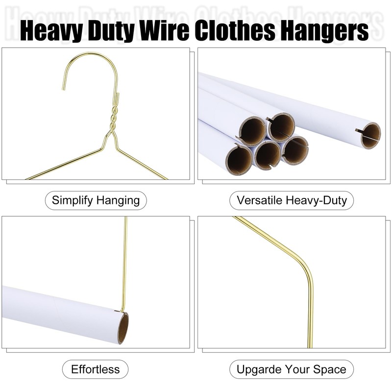 Didaey 20 Pcs Gold Dry Cleaner Hangers 18" Drapery and