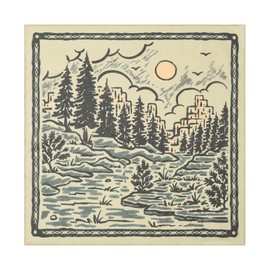 GT BANDANA 22"x22" Vintage Cowboy Cotton Bandana Multi-Purpose Headbands, Mint Woods, 22 x 22 x 0.2 inches