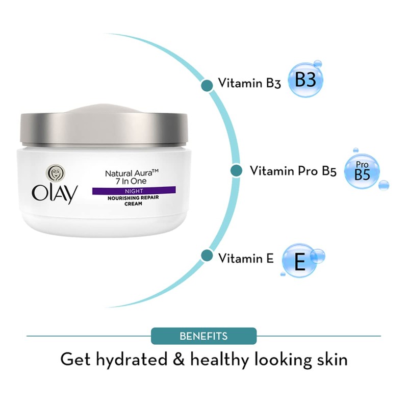 OLAY NATURAL WHITE 7 IN ONE NIGHT NOURISHING REPAIR CREAM