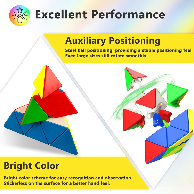 Vdealen Large Pyramid Magic Cube Triangle Cube, 27.5 cm Pyraminx