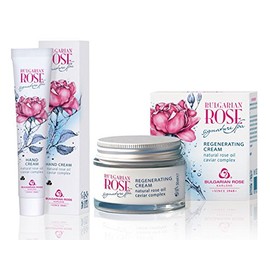 Rose Signature Spa Care Set Nourishing Night Cream and Protective Hand Cream with Rose Oil and Caviar Extract