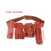 Leather Tool Belt, 5in1 Carpenters Belt Tool Pouch, Dark Red