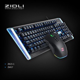 ZIDLI BEST Wired Optical Mechanical Gaming Keyboard & Mouse Rainbow RGB Backlit Combo