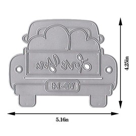 Valentines Heart Truck Die Cuts for Card Making, Valentines Love Words Cutting Dies Sets Car Dies Embossing Template for Scrapbooking DIY Cards Photo Album Craft Decorations