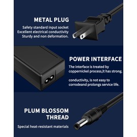14V 2A 1A Power Supply Adapter with 10 Interchangeable DC Plug, 14 Volts 1 Amps 100V~240V for 14volt 200mA 300mA 400mA 500mA 600mA 700mA 800mA 900mA 1000mA 1500mA 2000mA Equipment, 3.9ft Cable Cord