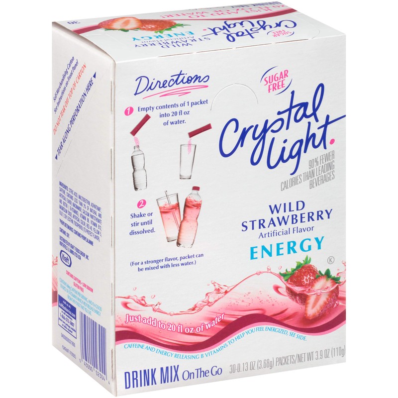 Crystal Light Energy Strawberry On-The-Go Powdered Drink Mix 30 Count