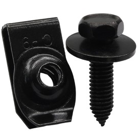 Opfiue 50 PCS Durable Body Fasteners, 25 Bolts & 25 U-Nut Clips Engine Cover Splash Shield, Heavy Duty Fasteners for Fender/Car Enthusiasts