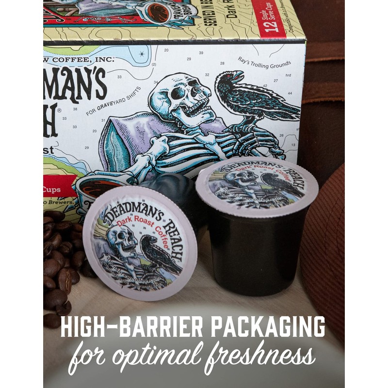 Raven’s Brew Coffee High Caffeine Dark Roast K-Cup Compatible Single