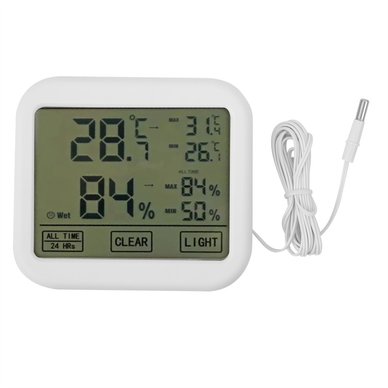 OWE034 4in Digital LCD Thermohygrometer Touch Screen Temperature Humidity Meter