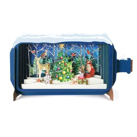 Message In A Bottle Furry Friends Pop Up Christmas Greeting Card By Alljoy Cards XMIB011