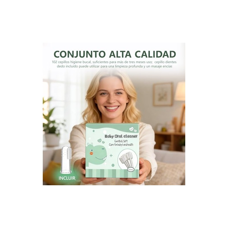 102 Piezas Limpiador de Lengua para beBe, Sin BPA